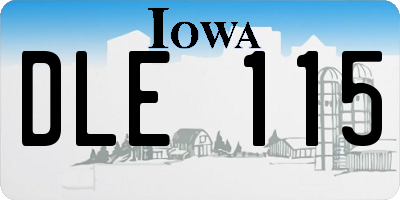 IA license plate DLE115