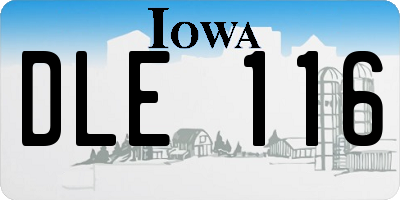 IA license plate DLE116