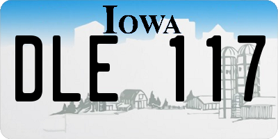 IA license plate DLE117