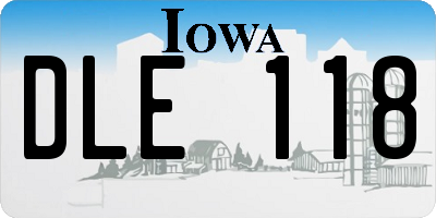 IA license plate DLE118