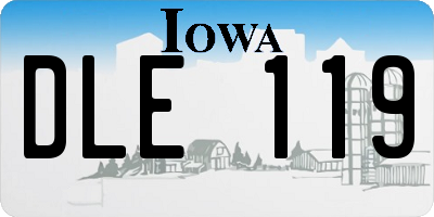 IA license plate DLE119