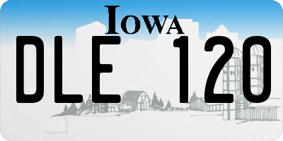 IA license plate DLE120