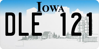 IA license plate DLE121