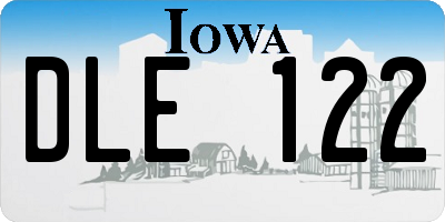 IA license plate DLE122
