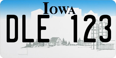 IA license plate DLE123