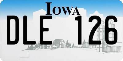 IA license plate DLE126