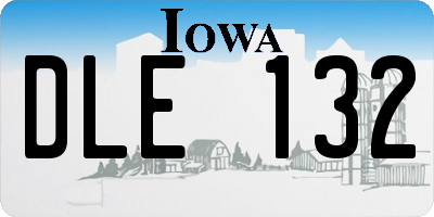 IA license plate DLE132