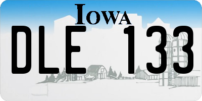 IA license plate DLE133