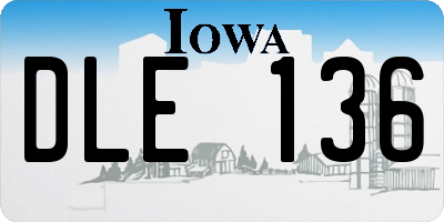 IA license plate DLE136
