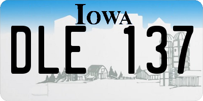 IA license plate DLE137
