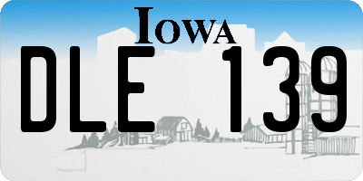IA license plate DLE139