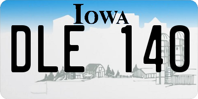 IA license plate DLE140