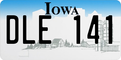 IA license plate DLE141