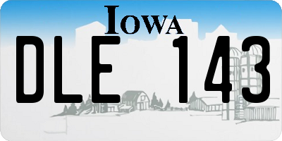 IA license plate DLE143
