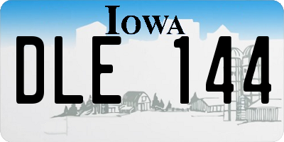 IA license plate DLE144