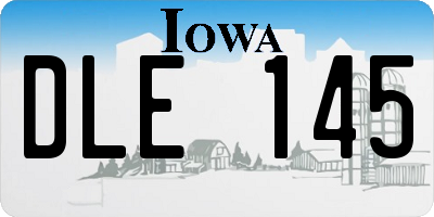 IA license plate DLE145