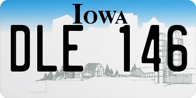IA license plate DLE146