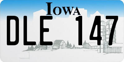 IA license plate DLE147