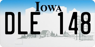 IA license plate DLE148