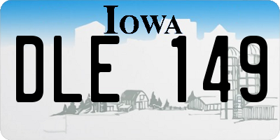 IA license plate DLE149