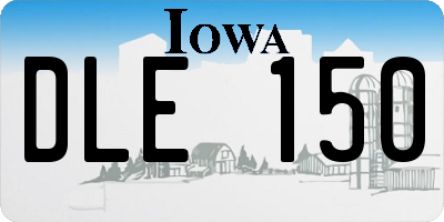IA license plate DLE150