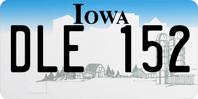 IA license plate DLE152