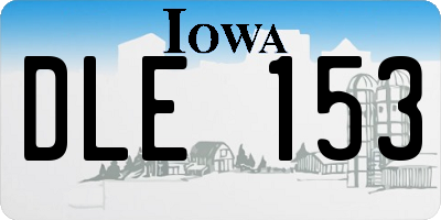 IA license plate DLE153
