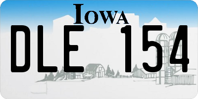 IA license plate DLE154
