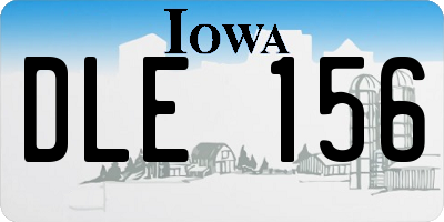 IA license plate DLE156