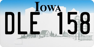 IA license plate DLE158