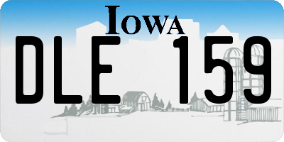 IA license plate DLE159