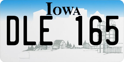 IA license plate DLE165
