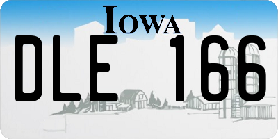 IA license plate DLE166