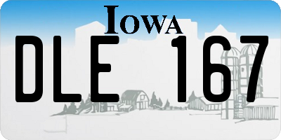 IA license plate DLE167