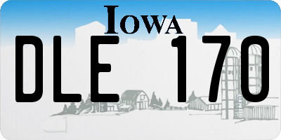IA license plate DLE170