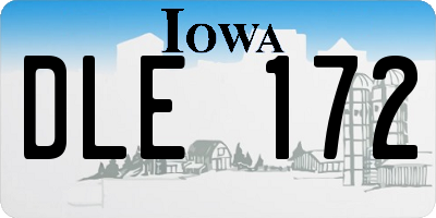 IA license plate DLE172