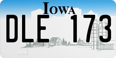 IA license plate DLE173
