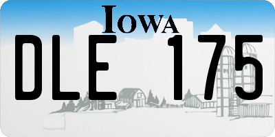 IA license plate DLE175