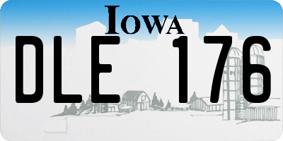 IA license plate DLE176
