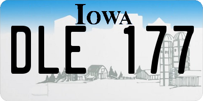 IA license plate DLE177