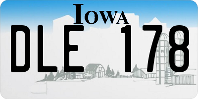 IA license plate DLE178
