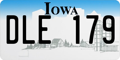 IA license plate DLE179