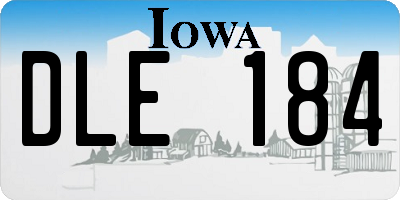 IA license plate DLE184