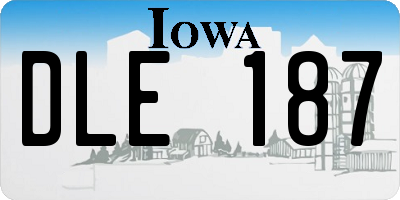 IA license plate DLE187