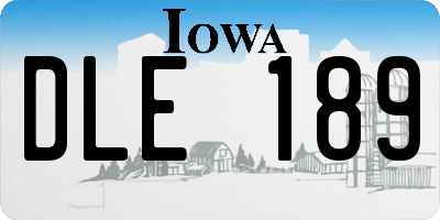 IA license plate DLE189