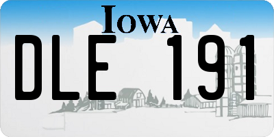 IA license plate DLE191