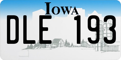 IA license plate DLE193