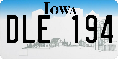 IA license plate DLE194
