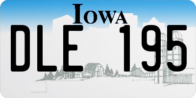 IA license plate DLE195