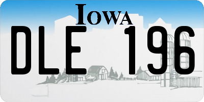 IA license plate DLE196